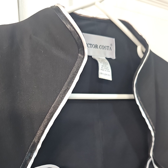 Vintage Victor Costa Black White Sculptured Scalloped Wing Jacket Large - Picture 7 of 11